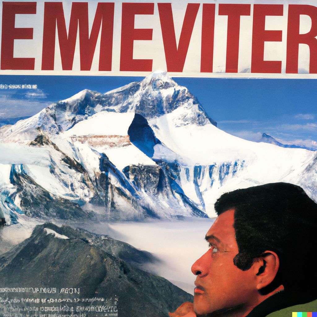 someone gazing at Mount Everest, front cover of Time magazine, 2000